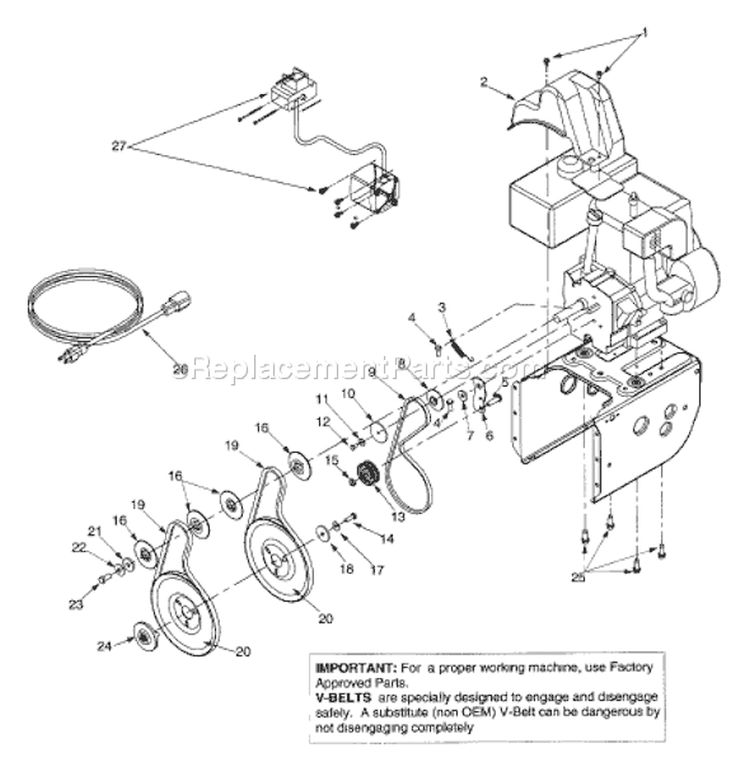 Page A Diagram and Parts List for 31AH763G401 2001 Yard Man Snow Blower